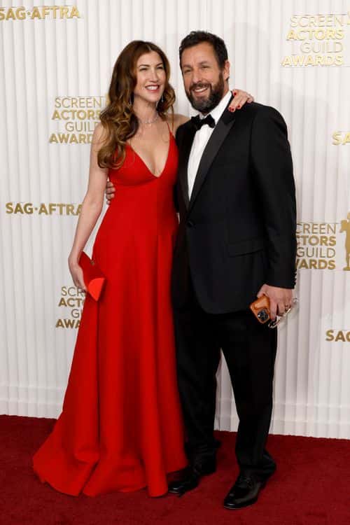 (L-R) Jackie Sandler and Adam Sandler attend the 29th Annual Screen Actors Guild Awards at Fairmont Century Plaza on February 26, 2023 in Los Angeles, California.