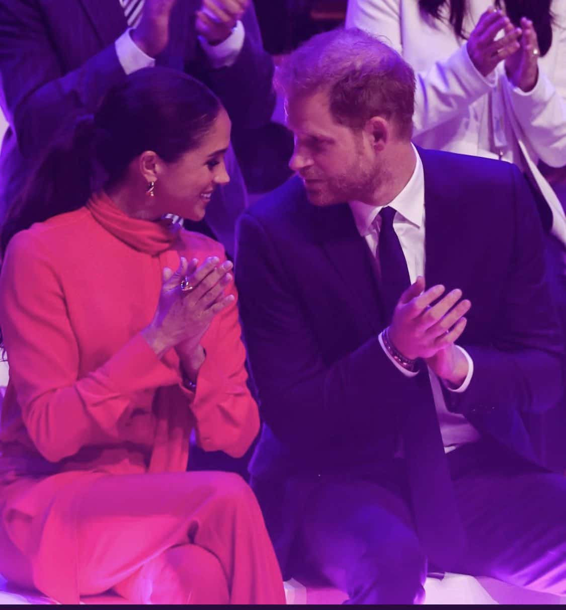 Duke and Duchess of Sussex were pictured together at the One Young World Summit in Manchester (Sussex Squad/Twitter)