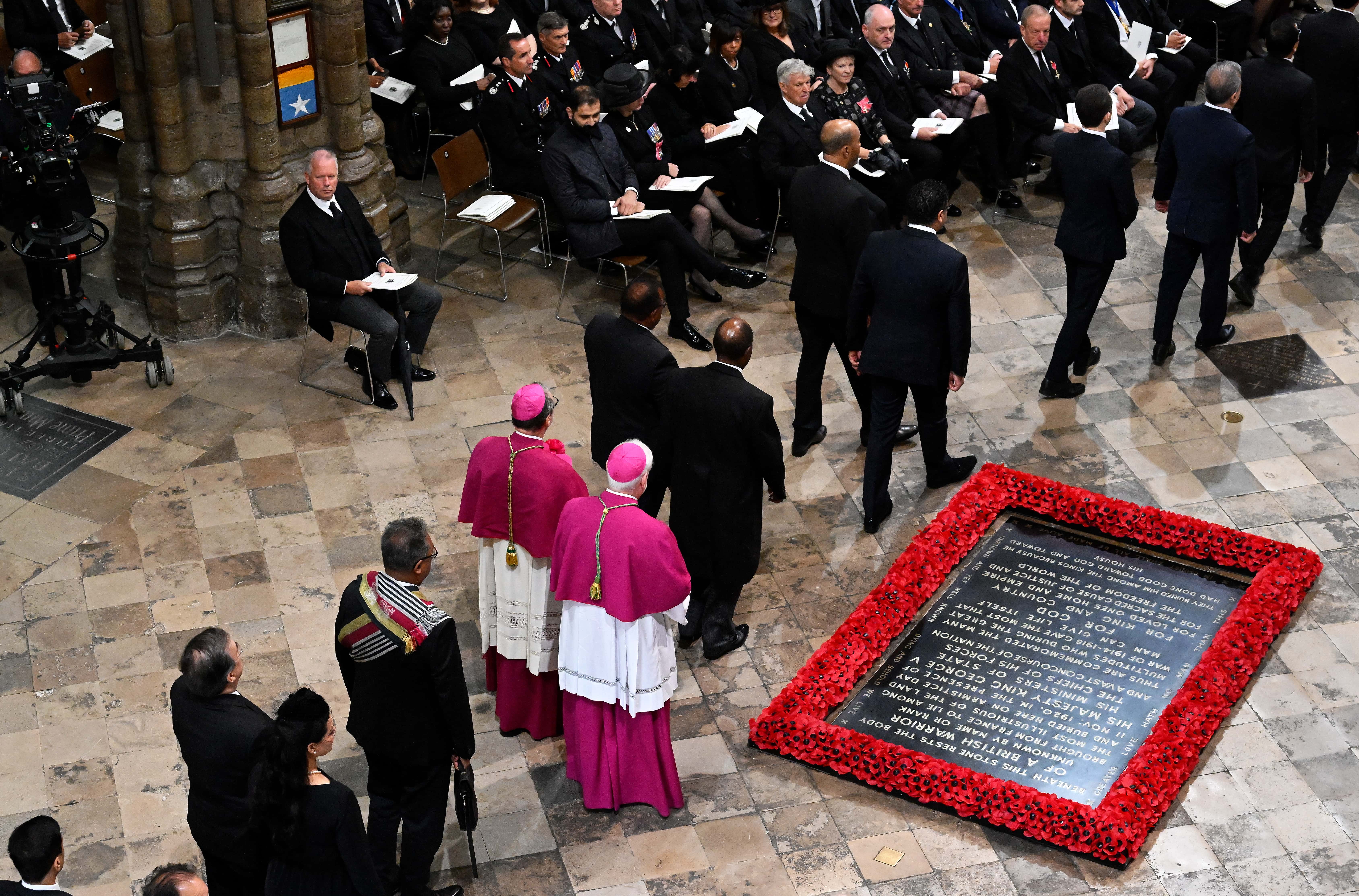 A general view inside Westminster Abbey ahead of the State Funeral of Queen Elizabeth II on September 19, 2022 in London, England. Elizabeth Alexandra Mary Windsor was born in Bruton Street, Mayfair, London on 21 April 1926. She married Prince Philip in 1947 and ascended the throne of the United Kingdom and Commonwealth on 6 February 1952 after the death of her Father, King George VI. Queen Elizabeth II died at Balmoral Castle in Scotland on September 8, 2022, and is succeeded by her eldest son, King Charles III. (Photo by Gareth Cattermole/Getty Images)