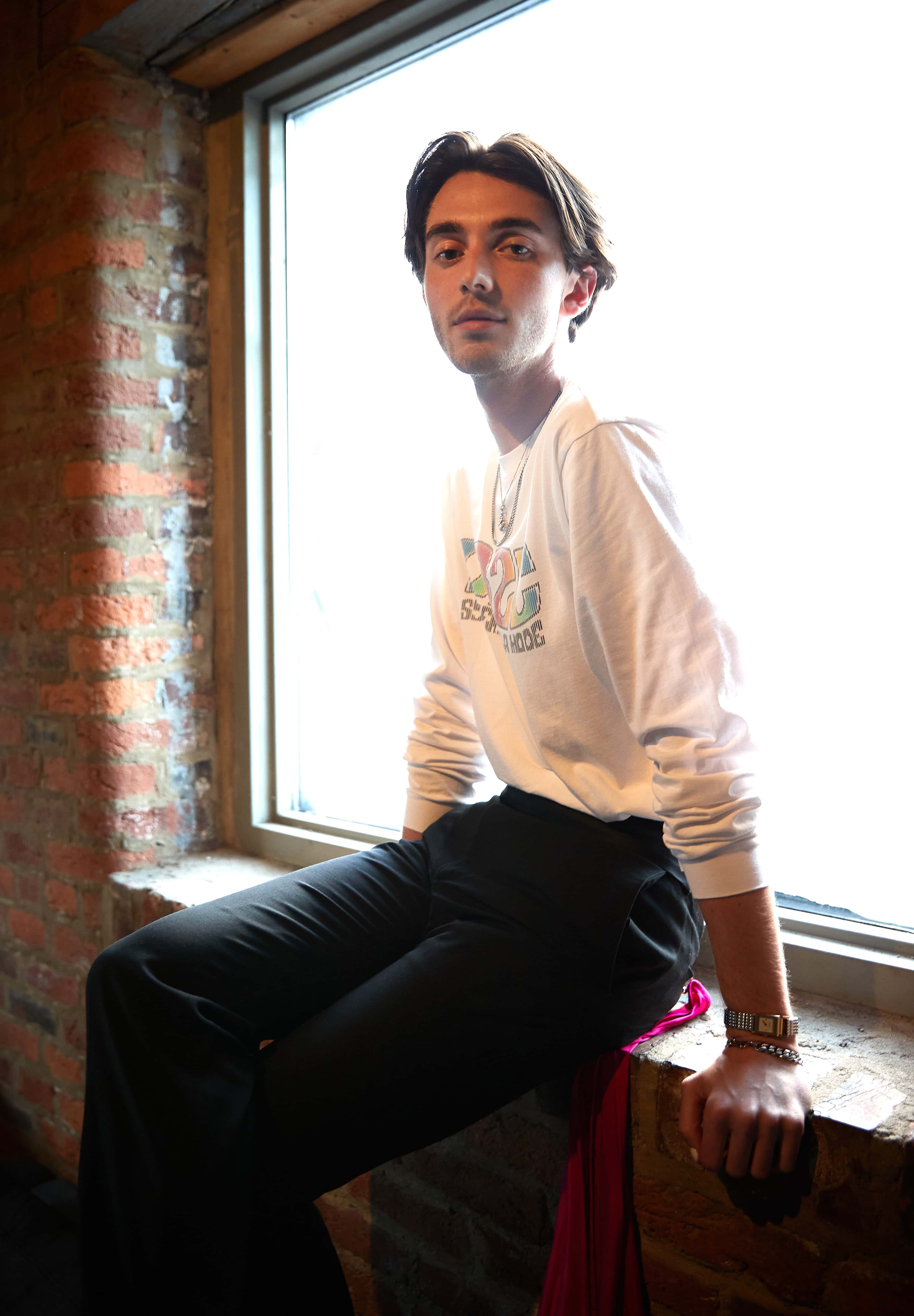 Singer & songwriter Greyson Chance is seen backstage at The High Watt on July 17, 2021 in Nashville, Tennessee.