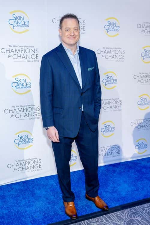 Brendan Fraser attends 2023 Skin Cancer Foundation's Champions for Change Gala at The Ziegfeld Ballroom on May 10, 2023 in New York City.