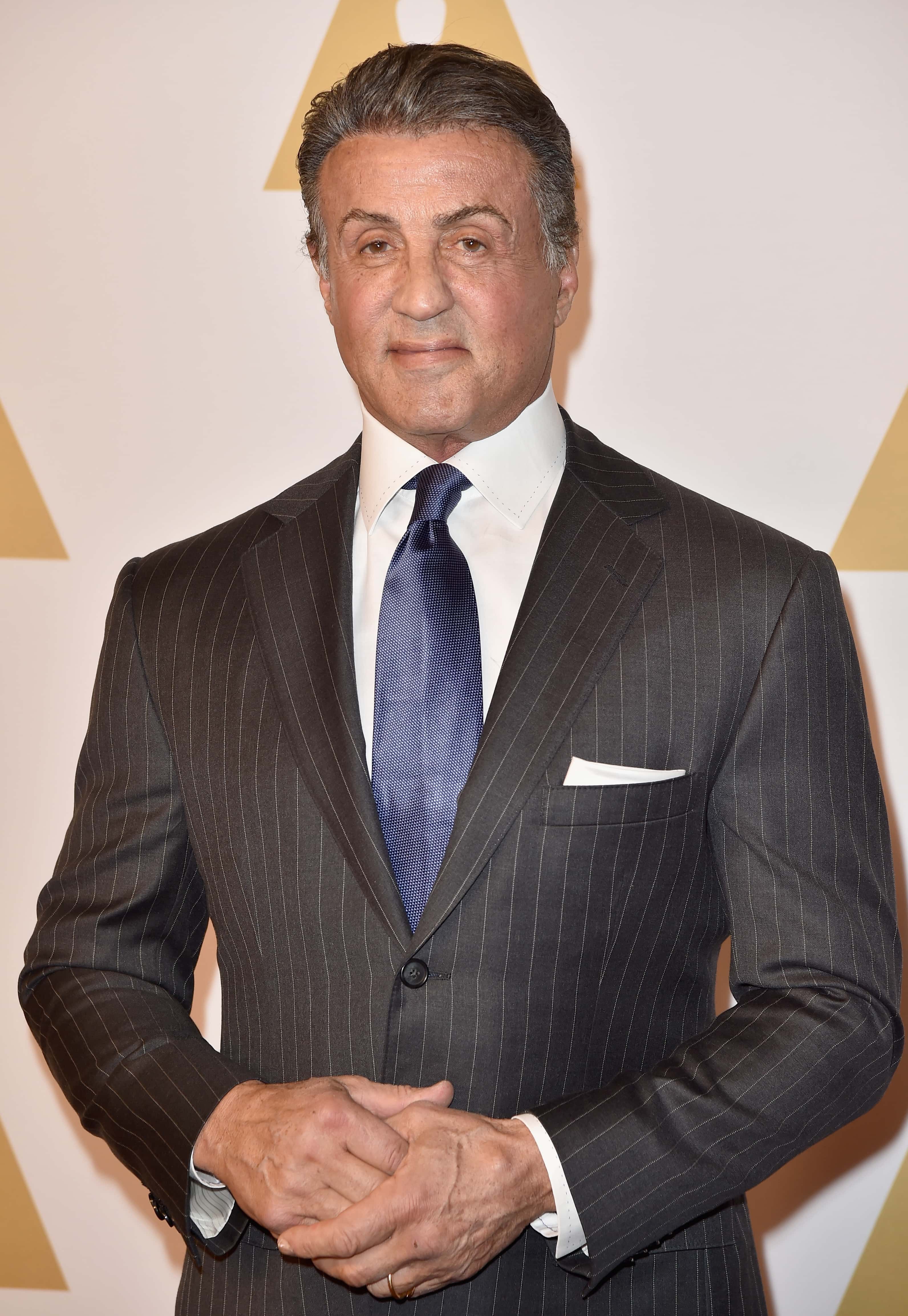 Actor Sylvester Stallone attends the 88th Annual Academy Awards nominee luncheon on February 8, 2016, in Beverly Hills, California. (Photo by Kevin Winter/Getty Images)