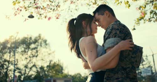 Sofia Carson as Cassie and Nicholas Galitzine as Luke in 'Purple Hearts' (IMDb)