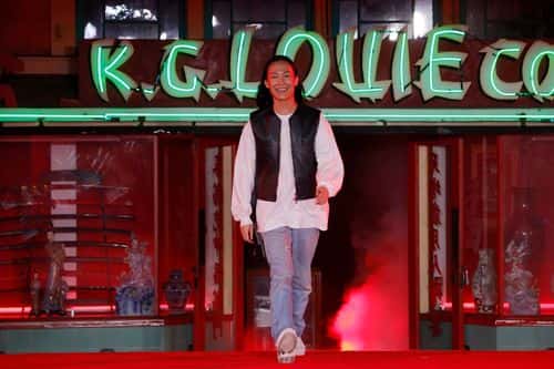 Alexander Wang is seen on the runway during the Alexander Wang