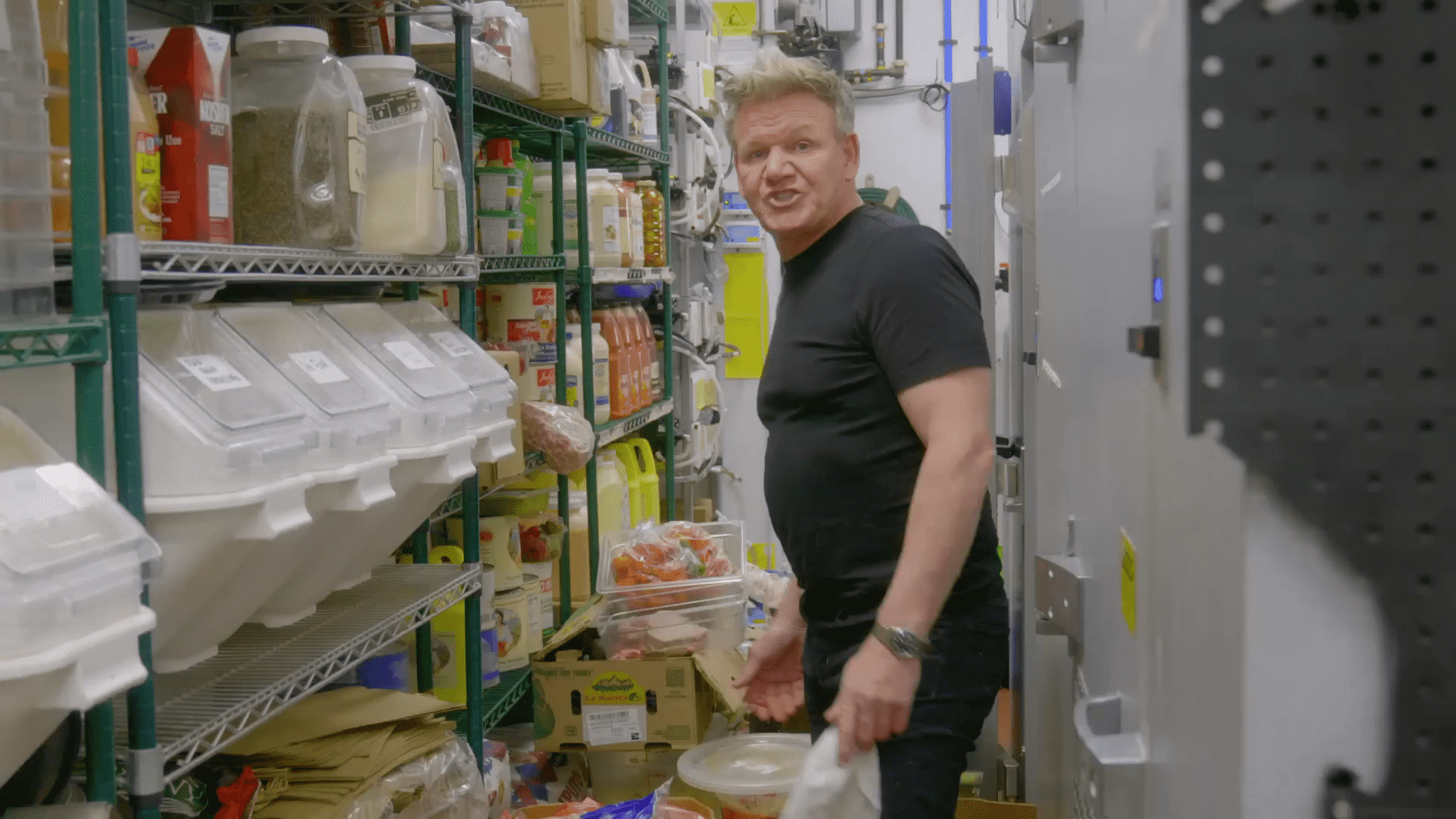 Gordon Ramsay subjects himself to the struggling restaurant's bland food. (YouTube/Food Club) 