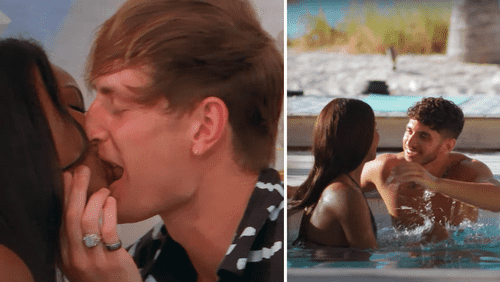 'Too Hot To Handle' Season 4 cast Jawahir Khalifa kissing Creed McKinnon and Seb Melrose (Netflix)