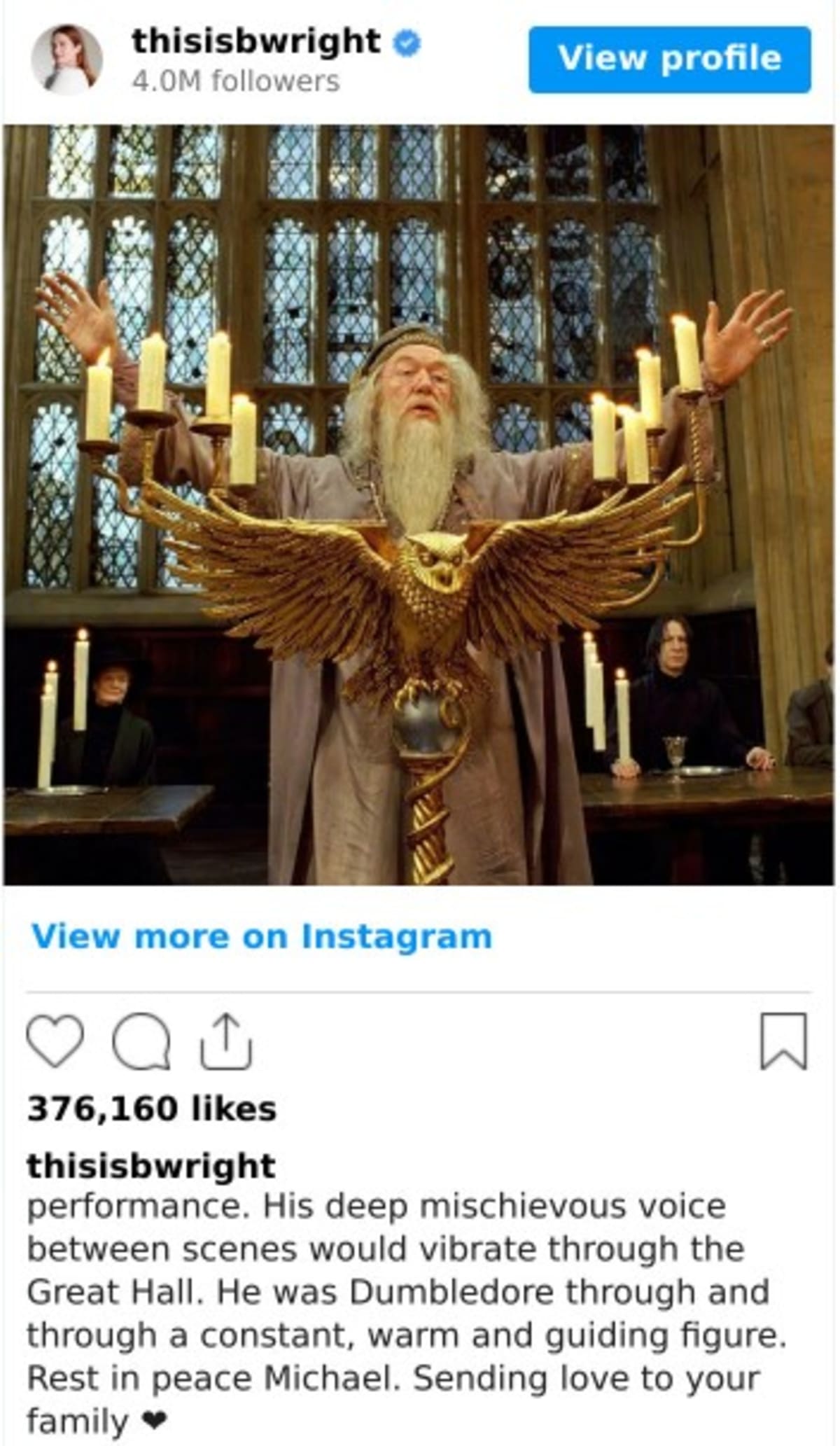 Bonnie Wright too penned a heartfelt tribute (Instagram/@thisisbwright)