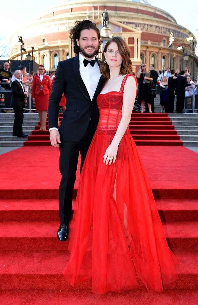 Rose Leslie and Kit Harington attend The Olivier Awards 2017 at Royal Albert Hall on April 9, 2017, in London, England. (Photo by Jeff Spicer/Getty Images)