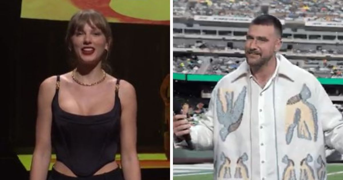 Taylor Swift and Travis Kelce make surprise appearance in 'Saturday Night Live' (X/@nbcsnl)