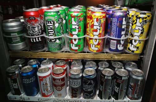 Cans of Four Loko are seen in the liquor department of a Kwik Stop store on October 27, 2010 in Miami, Florida. The Food and Drug Administration is reviewing whether the drinks are safe for consumers after complaints that the fruit flavored malt beverage keeps consumers from realizing how intoxicated they are leading to possible alcohol poisoning.
