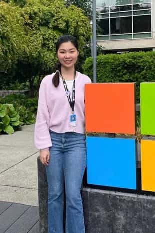Liu recently landed a role as a software engineer at Microsoft after finishing an internship with the company during her last semester (Eva Liu/LinkedIn)