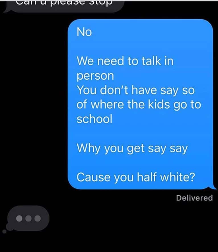 A screengrab of a conversation, possibly between Kim and Kanye in a now-deleted post (Instagram/kanyewest)