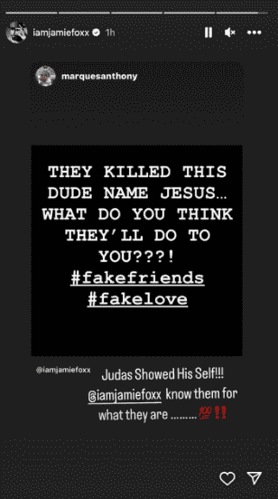 Jamie Foxx Instagram story (2/2) (Jamie Foxx/Instagram)