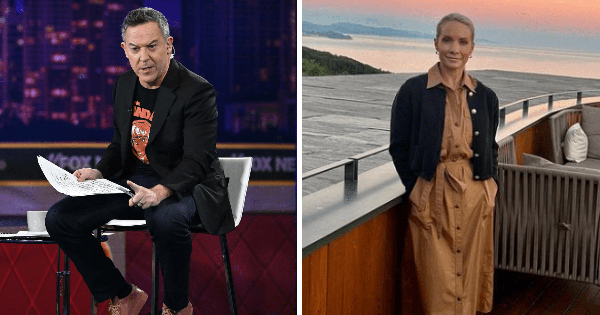 Greg Gutfeld (Jason Koerner/Getty Images, @danaperino/Instagram)

