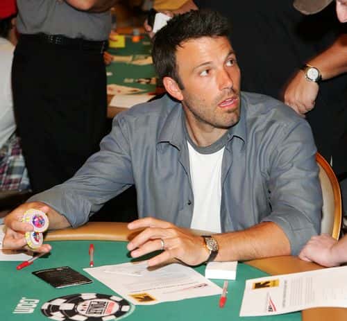 Actor Ben Affleck gets ready to compete in the Ante Up for Africa celebrity poker tournament during the World Series of Poker at the Rio Hotel & Casino July 5, 2007 in Las Vegas, Nevada. Proceeds from the event will benefit survivors of the humanitarian crisis in Darfur, Sudan.