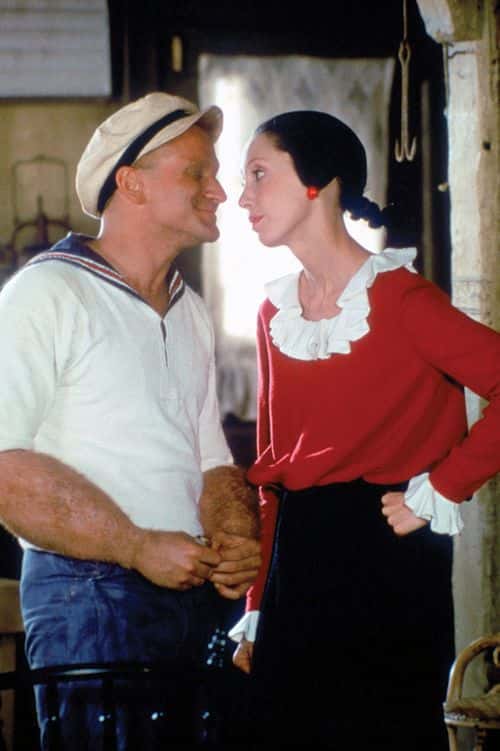 Robin Williams as Popeye and Shelley Duvall as Olive in 'Popeye' (Walt Disney Studios)