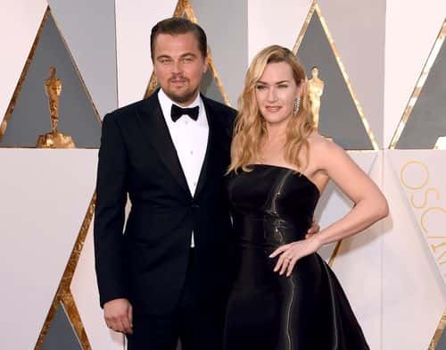 Actors Leonardo DiCaprio and Kate Winslet attend the 88th Annual Academy Awards at Hollywood & Highland Center on February 28, 2016 in Hollywood, California.