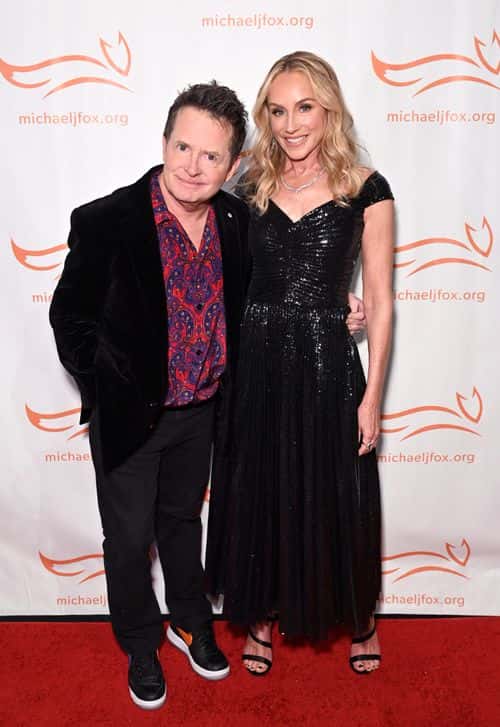 Michael J. Fox and Tracy Pollan attend the 2022 A Funny Thing Happened On The Way To Cure Parkinson's at Cipriani South Street on October 29, 2022 in New York City.