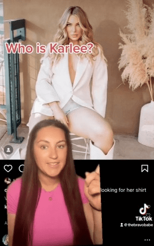 Podcast host The Bravo Babe shared several photos from Karlee Hale's photoshoot (@thebravobabe/TikTok)