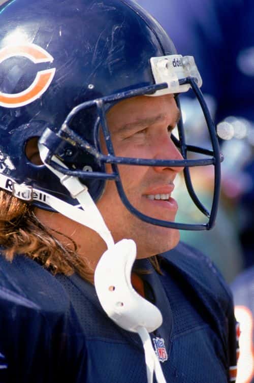 Steve McMichael #76 of the Chicago Bears watches the action during the game against the Tampa Bay Buccaneers on September 26, 1993 in Chicago, Illinois. The Bears won 47-17.