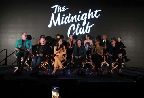 The cast and crew of The Midnight Club speak onstage during Netflix's The Midnight Club at New York Comic Con on October 06, 2022 in New York City.