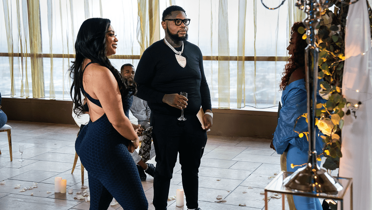Fatboy SSE and Tiana Kimbrough in 'Couples Retreat' Season 3 (MTV/VIACOM)