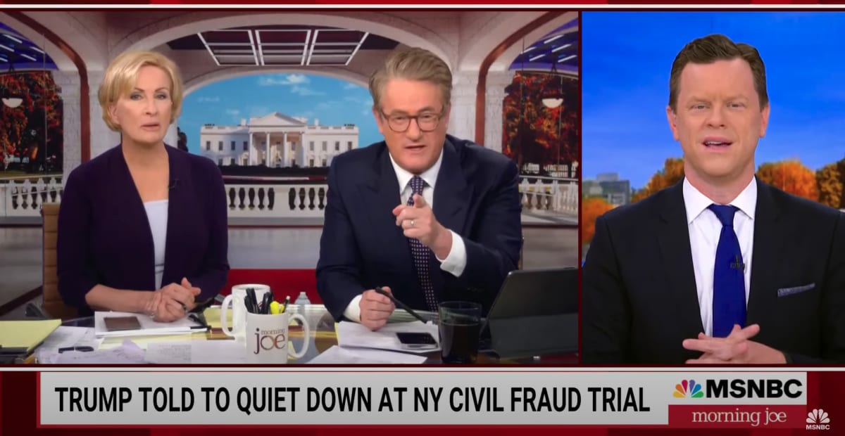 Joe Scarborough and Mika Brzezinski exposed Donald Trump's lies about going on campaign trail amid the NY civil fraud trial (@MSNBC/YouTube)