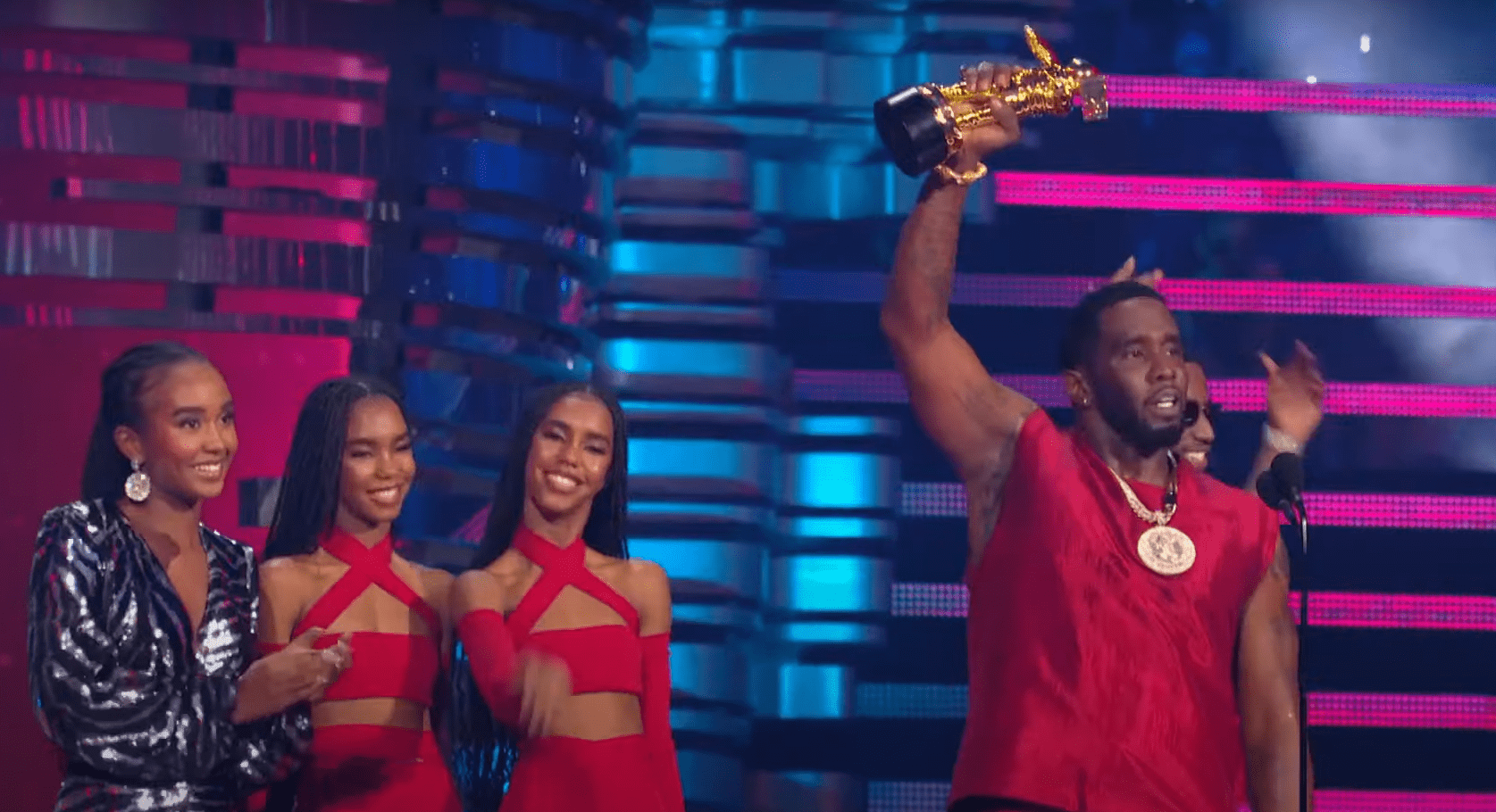 Diddy was honored with the Global Icon Award. (YouTube/MTV) 