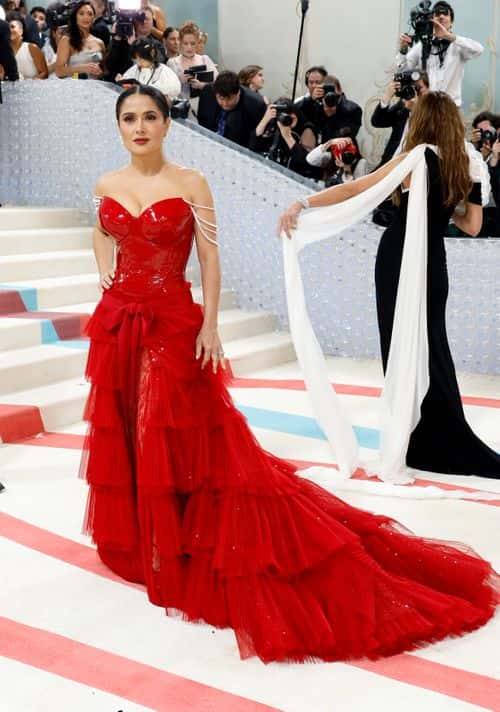 Salma Hayek attends The 2023 Met Gala Celebrating 