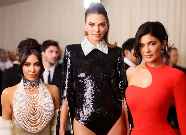 Kim Kardashian, Kendall Jenner and Kylie Jenner attend The 2023 Met Gala Celebrating 