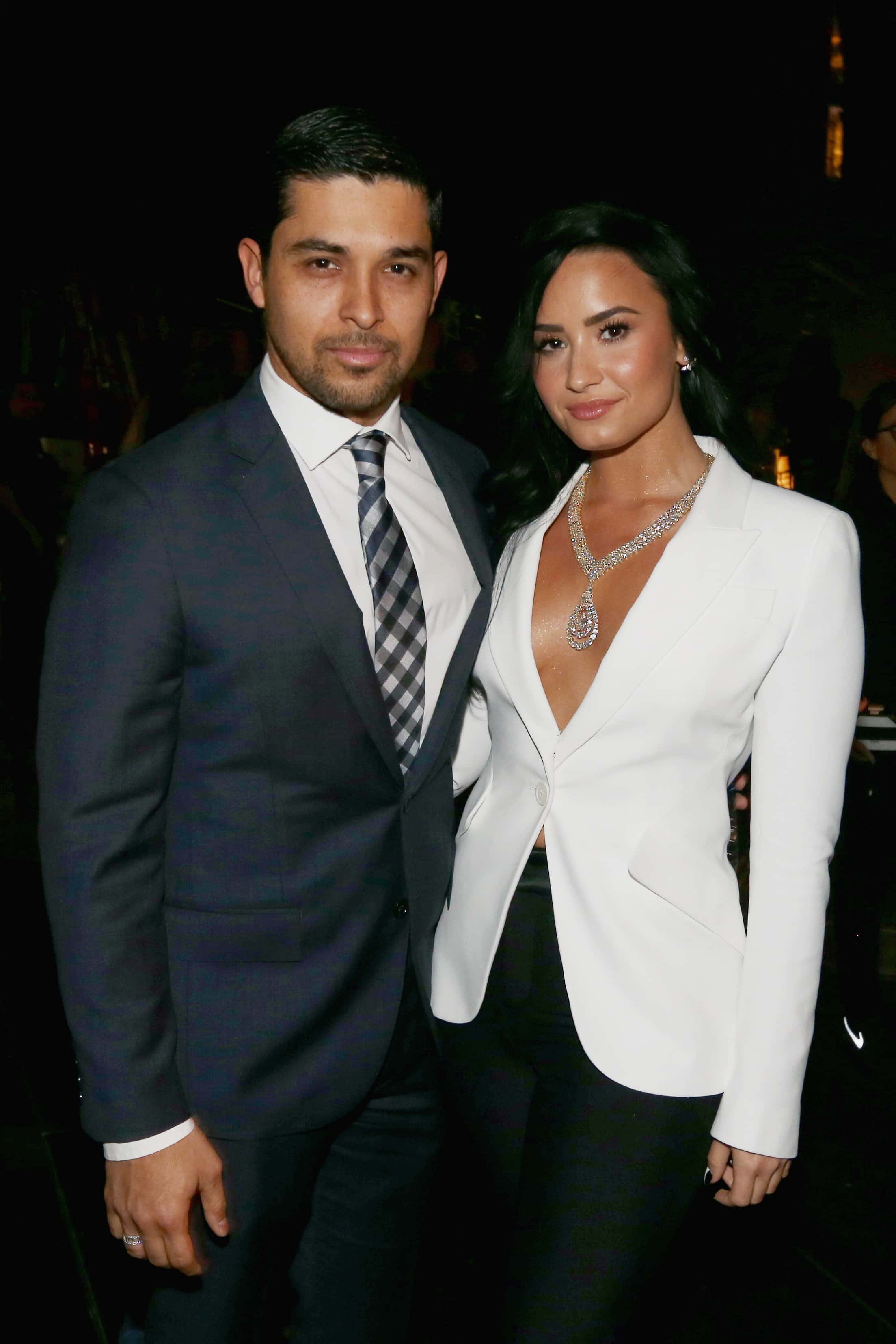Actor Wilmer Valderrama (L) and singer Demi Lovato attend The 58th GRAMMY Awards at Staples Center on February 15, 2016 in Los Angeles, California.