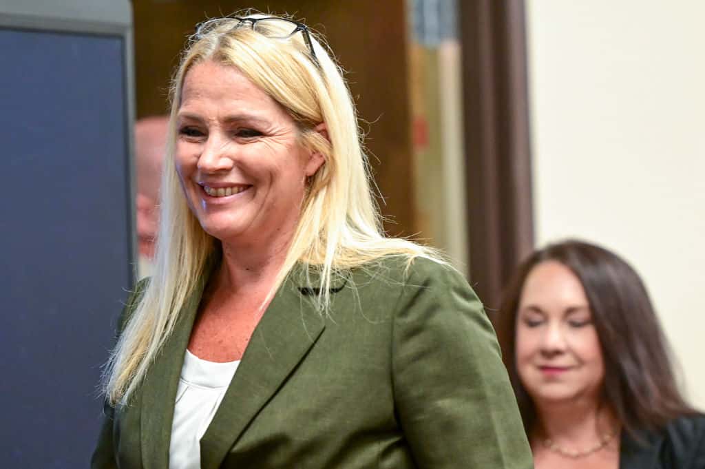 MOSCOW, IDAHO - JUNE 09: Public defender Anne Taylor enters the courtroom for a motion hearing regarding a gag order in Latah County District Court on June 9, 2023 in Moscow, Idaho. Taylor's client, Bryan Kohberger, is accused of killing four University of Idaho students in November 2022. (Photo by Zach Wilkinson-Pool/Getty Images)