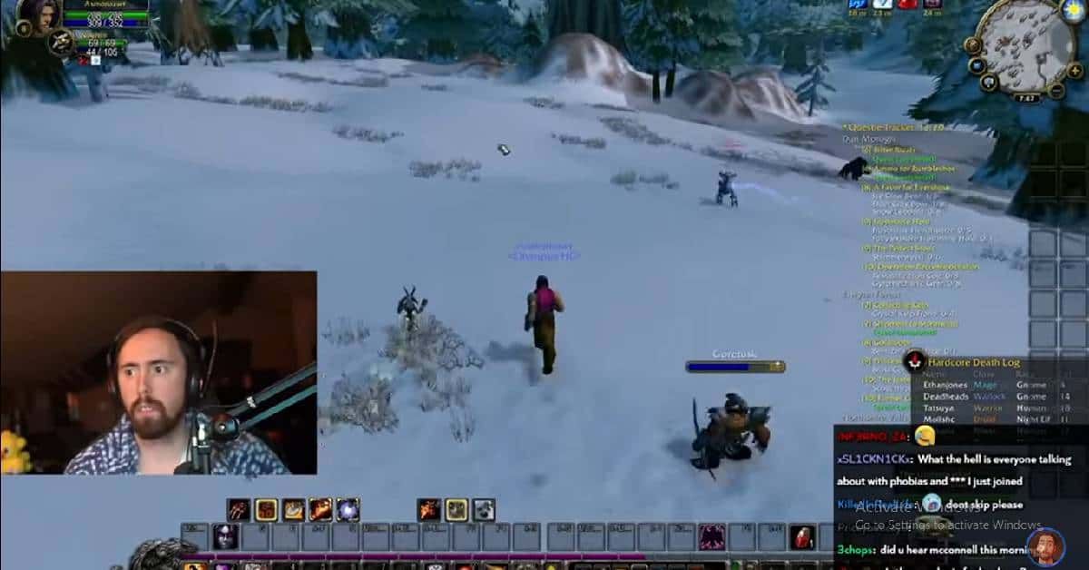 Asmongold playing World of Warcraft Classic during live stream (Asmongold Clips/ YouTube)