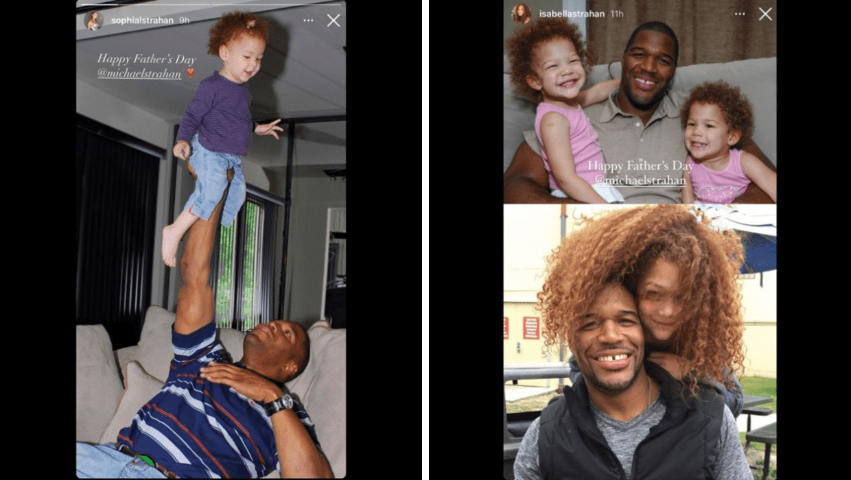 'GMA' host Michael Strahan twin daughters, Sophia and Isabella shared snaps from when they were toodler with her dad (@sophiastrahan, @isabellastrahan/Instagram)