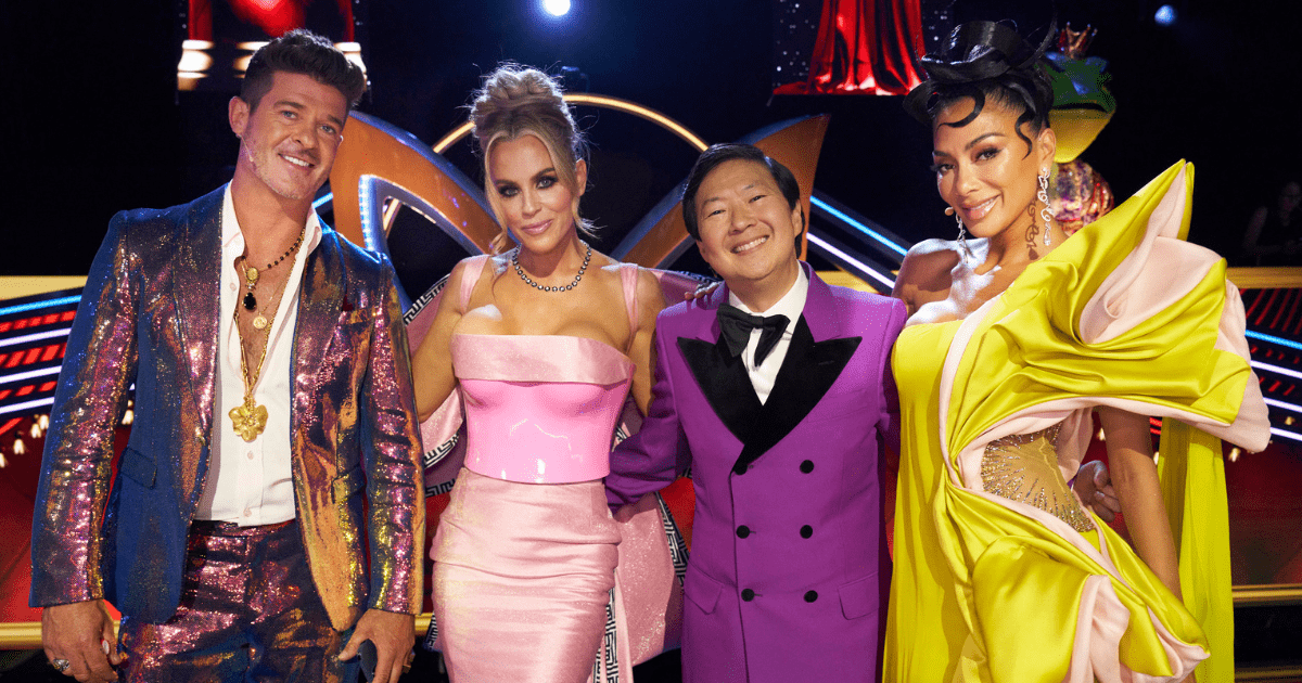 'The Masked Singer' Season 10 judges Robin Thicke, Jenny McCarthy Wahlberg, Ken Jeong, and Nicole Scherzinger (FOX)