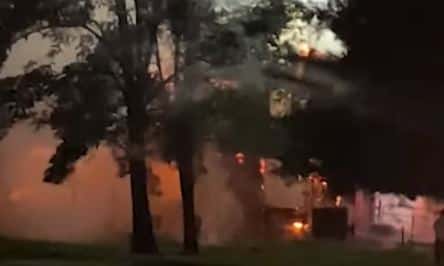 The farmhouse fire which took place on Friday, September 16 (WKBN 27/ YouTube)
