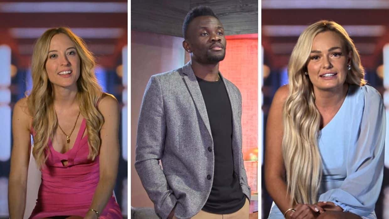 Kwame Appiah has fallen into a love triangle with Chelsea Griffin and Micah Lussier (Netflix)