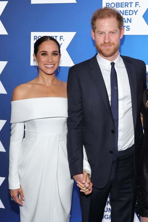 NEW YORK, NEW YORK - DECEMBER 06  Meghan, Duchess of Sussex and Prince Harry, Duke of Sussex attend the 2022 Robert F. Kennedy Human Rights Ripple of Hope Gala at New York Hilton on December 06, 2022 in New York City. (Photo by Mike Coppola/Getty Images for&nbsp;2022 Robert F. Kennedy Human Rights Ripple of Hope Gala)