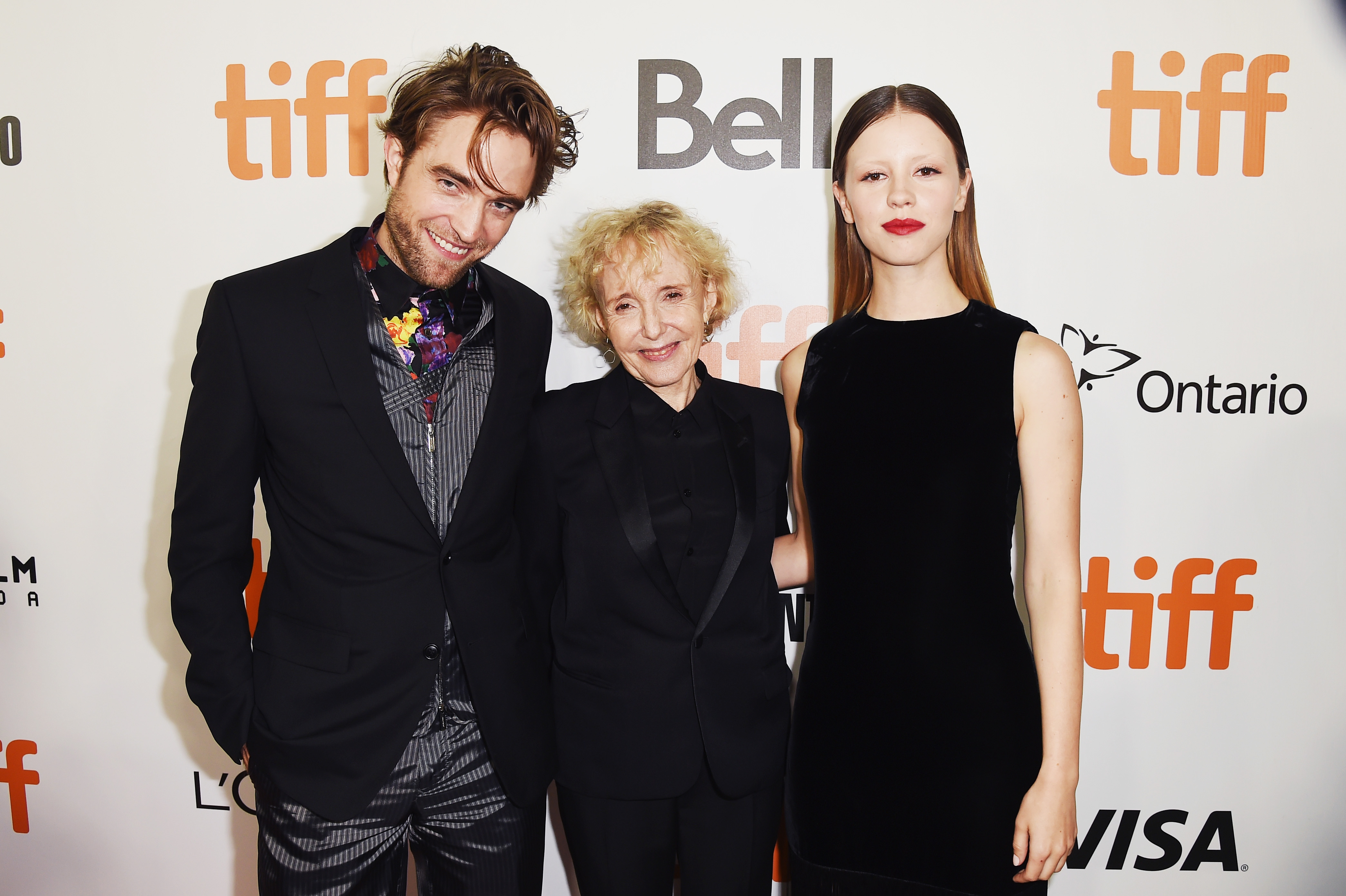 (L-R) Robert Pattinson, Claire Denis and Mia Goth attend the 'High Life' premiere during 2018 Toronto International Film Festival at Roy Thomson Hall on September 9, 2018, in Toronto, Canada. (Getty Images)