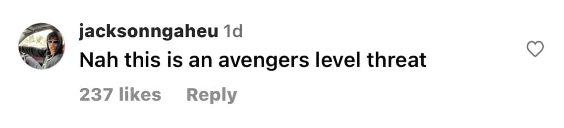 Comment from Katelyn's Instagram picture (@katelynernst3/Instagram)