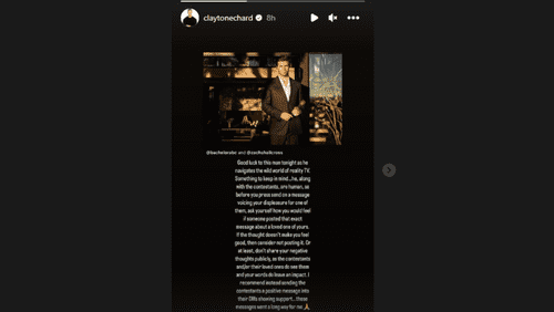 Clayton Echard's advice to the new leading man of 'The Bachelor' Season 27 (Instagram/claytonechard)