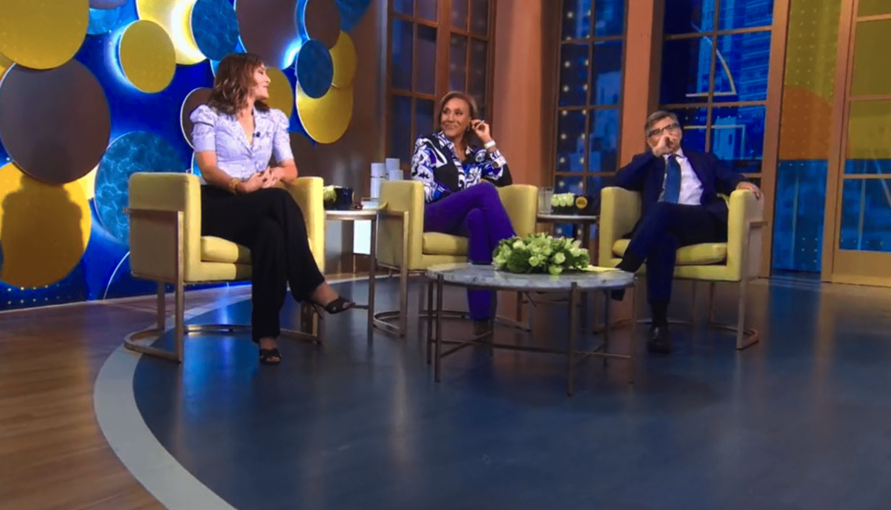 Rebecca Jarvis has been filling in for Michael and is hosting with Robin Roberts and George Stephanopoulos (ABC)