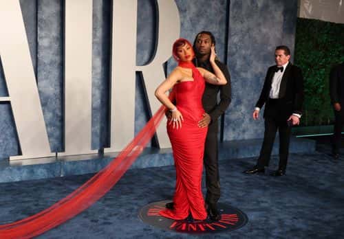 (L-R) Cardi B and Offset attend the 2023 Vanity Fair Oscar Party Hosted By Radhika Jones at Wallis Annenberg Center for the Performing Arts on March 12, 2023 in Beverly Hills, California.