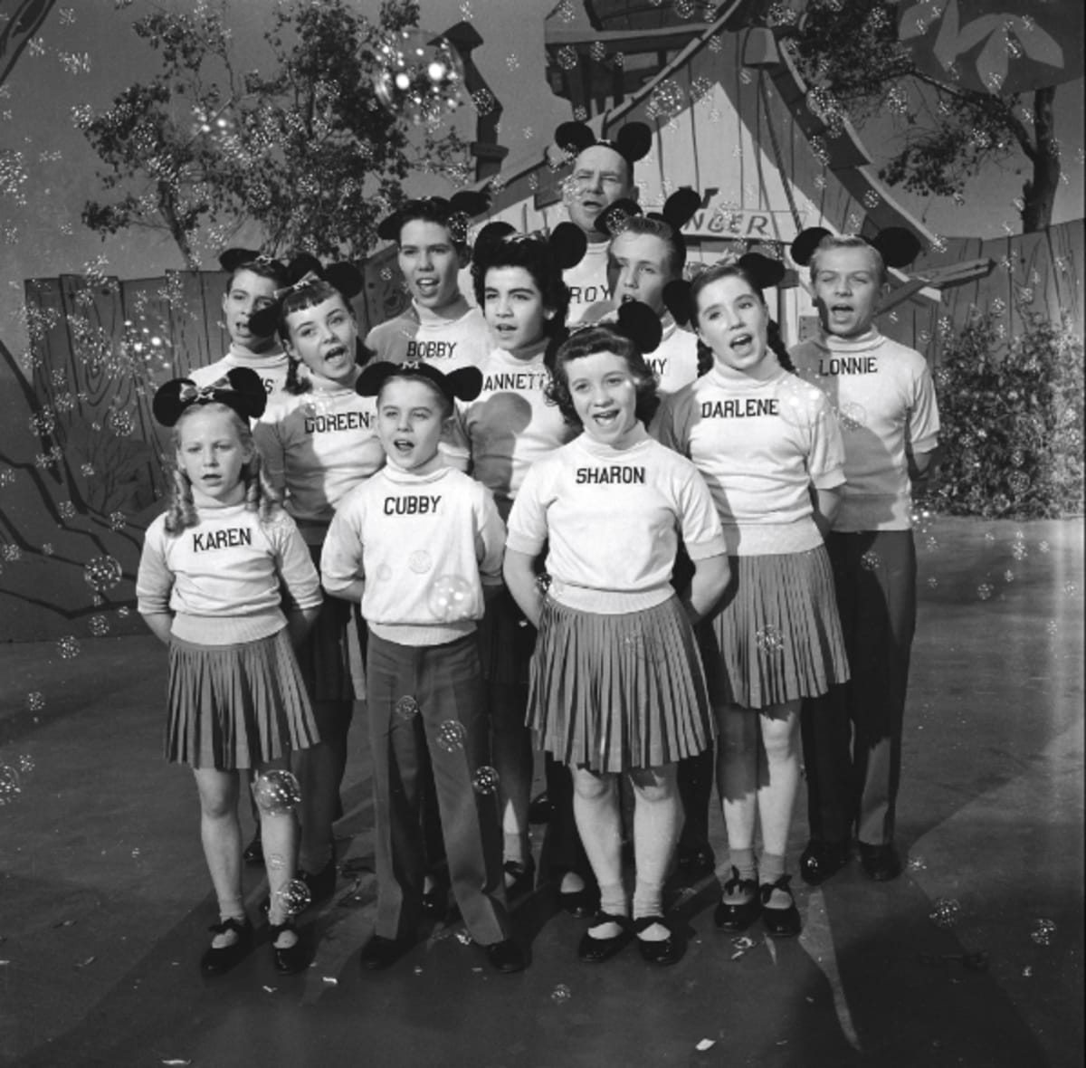 Darlene Gillespie (second from right) with the other Mouseketeers (The Walt Disney Co.)