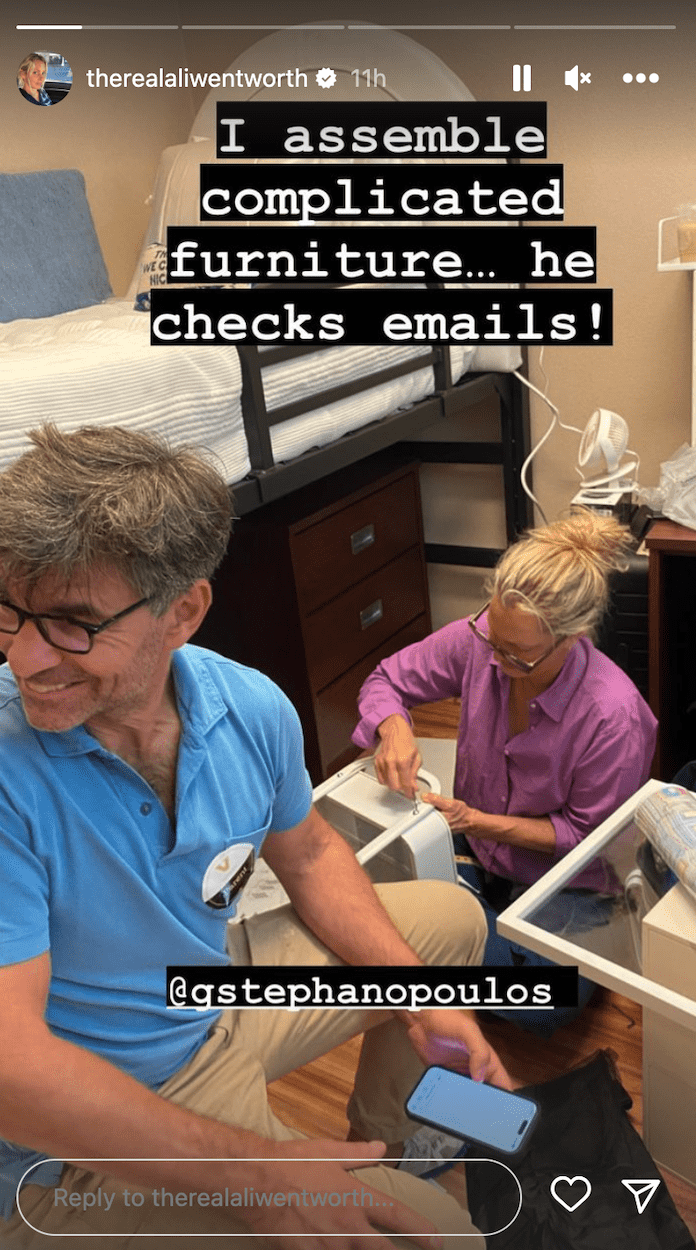 'GMA' George Stephanopoulos' wife Ali Wentworth shared few snaps from her daughter Harper's dorm room as well (@therealaliwentworth/Instagram)