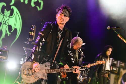 Johnny Depp of The Hollywood Vampires performs at The Greek Theatre on May 11, 2019 in Los Angeles, California.
