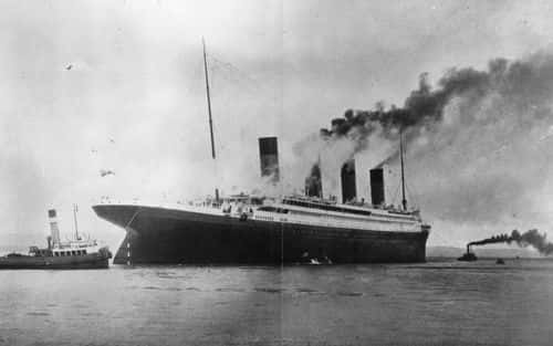 The ?1,500,000 luxury White Star liner 'Titanic', which sank on its maiden voyage to America in 1912, seen here on trials in Belfast Lough.