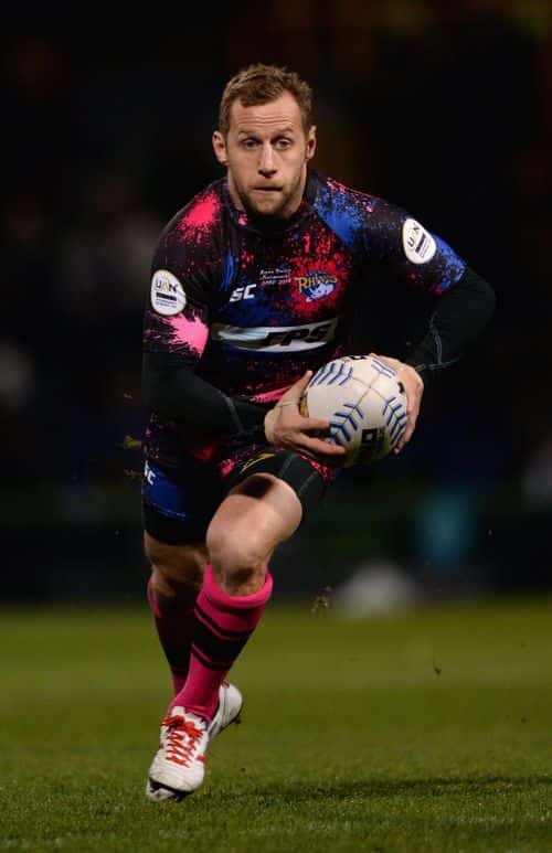 Rob Burrow of Leeds Rhinos in action during the pre season friendly between Leeds Rhinos and London Broncos at Headingley Carnegie Stadium on January 31, 2014 in Leeds, England. (Photo by Gareth Copley/Getty Images)