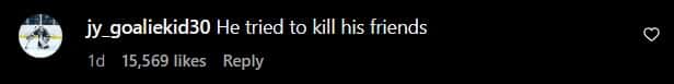 A user wrote that MrBeast tried to kill his friends (mrbeast/Instagram)