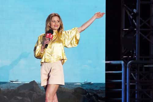 Candace Cameron-Bure speaks onstage at 2019 iHeartRadio Wango Tango presented by The JUVÉDERM® Collection of Dermal Fillers at Dignity Health Sports Park on June 01, 2019 in Carson, California. (Photo by Kevin Winter/Getty Images for iHeartMedia)